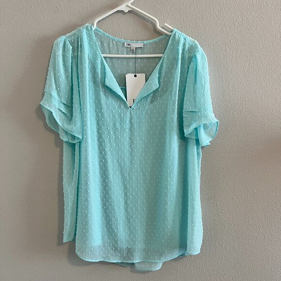 DDR2 by Daniel Rainn Swiss Dot Blouse - Sz XL (NWT) - Picture 1 of 10